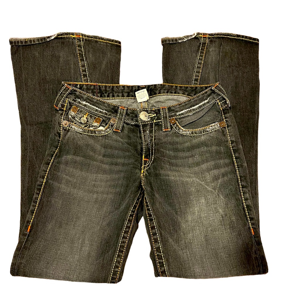 True Religion Jeans Womens Joey Big T 31 Twisted Leg Flare